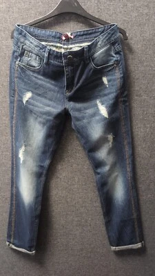 Pantalones de mezclilla Joe Browns desgastados azul oscuro Reino Unido 10 LN051 PP 08 Foto 1 de 4