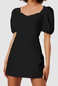 Mini robe à manches courtes femme à chuchotement noir 138 $ French Connection taille US 0