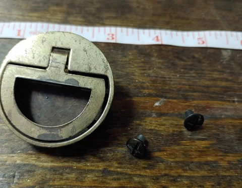 Drexel Accolade Hardware Round Brass Drawer Pull Handle Replacement Salvaged Cover