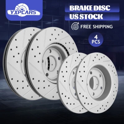 4x Front Rear Brake Disc Rotors For 2013 - 2016 Ford Escape C-Max Foto 1 de 4