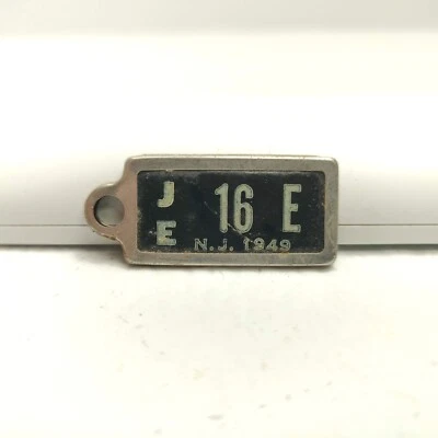 RARE VTG DAV Disabled Veterans Mini License Plate Key Chain Ring NEW JERSEY 1949 - Image 1 of 2