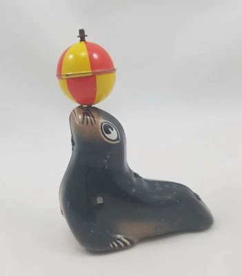 Lehmann 锡马戏团密封旋转球鼻子摩擦玩具西德 AHA 910 — 第 1/4 张图片