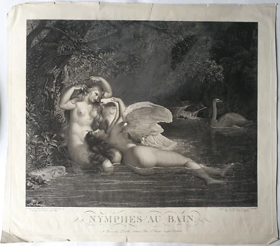 Grafik Stahlstich Nymphes Au Bain Auguste Gaspard Desnoyer Nach Guillon Lethière - Bild 1 von 4