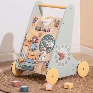 Robud Wooden Montessori Baby Walke with Activity Center Toddler Walker Push Toy - Picture 1 of 8