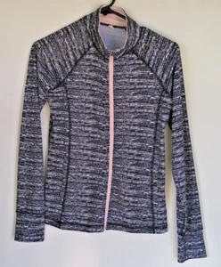 IDEOLOGY Gray Pink Long Sleeve Full Zip Girls Athletic Shirt XL - Picture 1 of 5