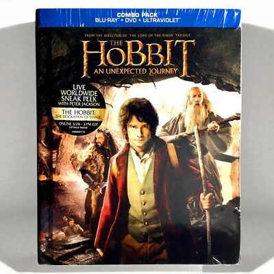 The Hobbit: An Unexpected Journey (3-Disc Blu-ray, 2013, Digibook) Brand New ! - Image 1 of 4