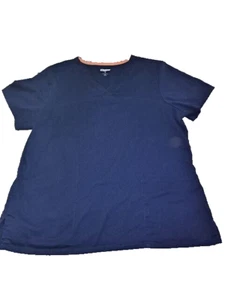 Scrub Star Unisex Scrub Shirt- Blue-Multiple Pockets-V Neck-LARGE - Picture 1 of 5