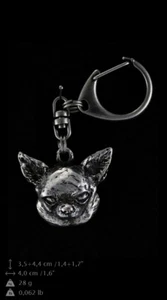 Chihuahua, porte-clés couvert d'argent, de qualité supérieure Art Dog FR - Bild 1 von 3