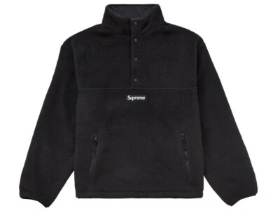 Chaqueta pulóver reversible de piel de oveja Supreme Polartec negra polar FW24 talla grande Foto 1 de 4