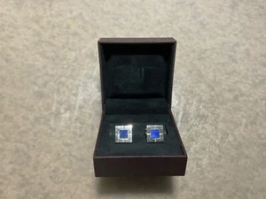 Dunhill Lapis Lazuli Ag925 Sterling Silver Blue Cufflinks  - Picture 1 of 2