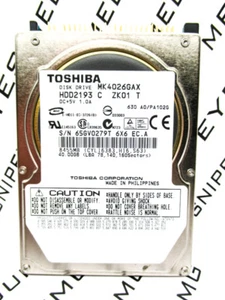 Toshiba 40GB MK4026GAX IDE (HDD2193 C ZK01 T) Laptop HardDrive WIPED & TESTED! - Picture 1 of 2