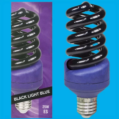 25W UV Ultraviolet Blacklight Low Energy CFL Light Bulb, ES, E27, Nightclub Lamp - Image 1 of 3