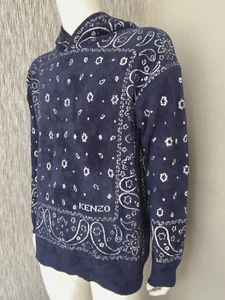 KENZO Navy Blue Bandana Print Oversized Hoodie Größe S-M Einzelhandel £415 BNWT - Picture 1 of 12