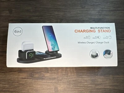 6-In-1 Multifunction Wireless Charging Station Dock- Apple Watch, AirPods, Phone - Image 1 of 3
