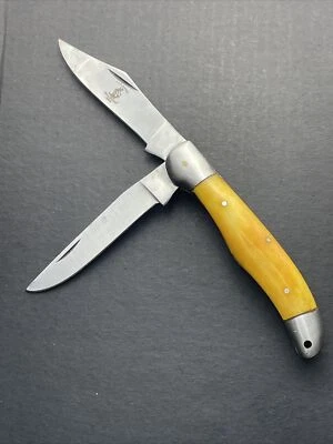 Faca dobrável BC 816 YBN 5" colecionador de ossos 2 lâminas cabo ósseo - Imagem 1 de 4