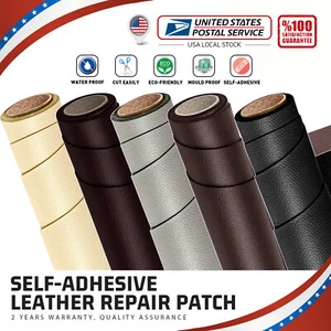Leather Repair Patch Self-Adhesive Patches kit for Couch Car Seats Sofa Jackets - Picture 1 of 45