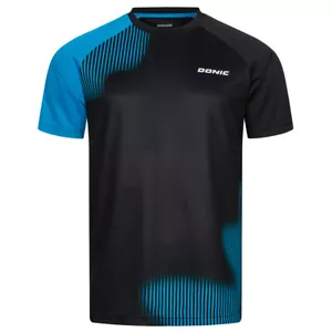 Donic T-Shirt erdnussschwarz/cyanblau - Bild 1 von 1