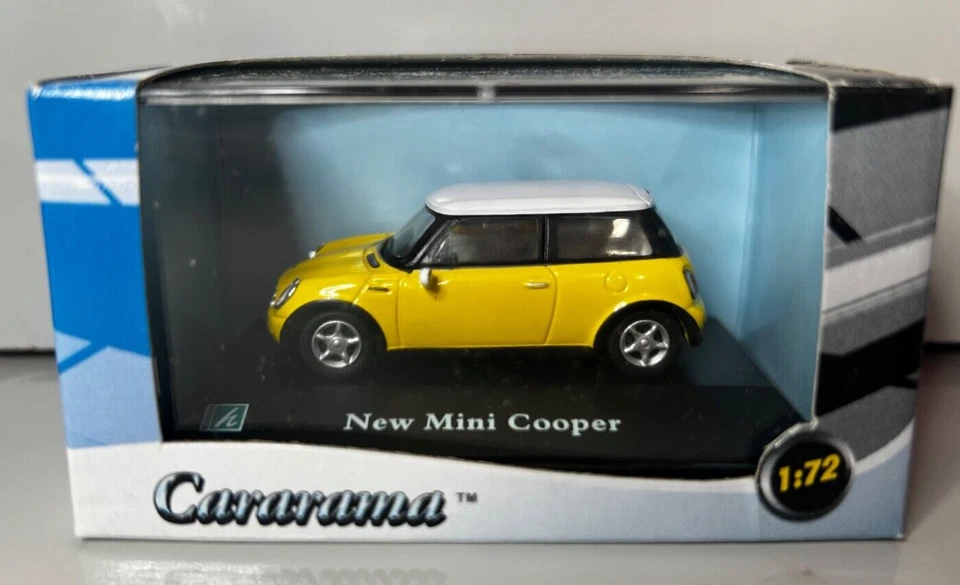 Cararama 1:72 Scale Diecast Car - New Mini Cooper Yellow/White Roof - Boxed New - Image 1 of 1