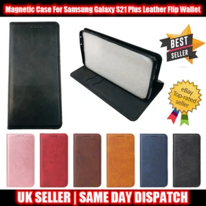 Magnetic Case For Samsung Galaxy S21+ 5G Leather Flip Wallet Cover - Picture 1 of 36