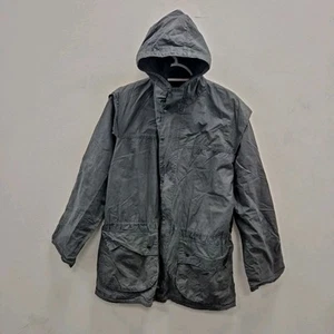 Barbour Vintage A6 Durham Navy Wax Waterproof Country Hooded Jacket Coat C 38 - Bild 1 von 9