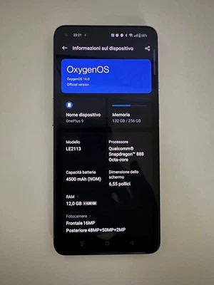 One plus 9 256GB 12GB RAM 4500 mAh - Immagine 1 di 2