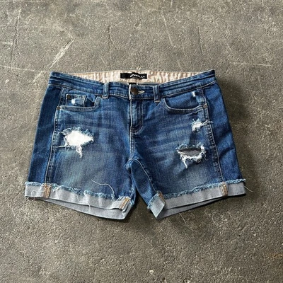 Pantalones Cortos O'Neill Denim Desgastados Jean Corte Para Mujer 7 Azul Puños Elastizados Verano Foto 1 de 4