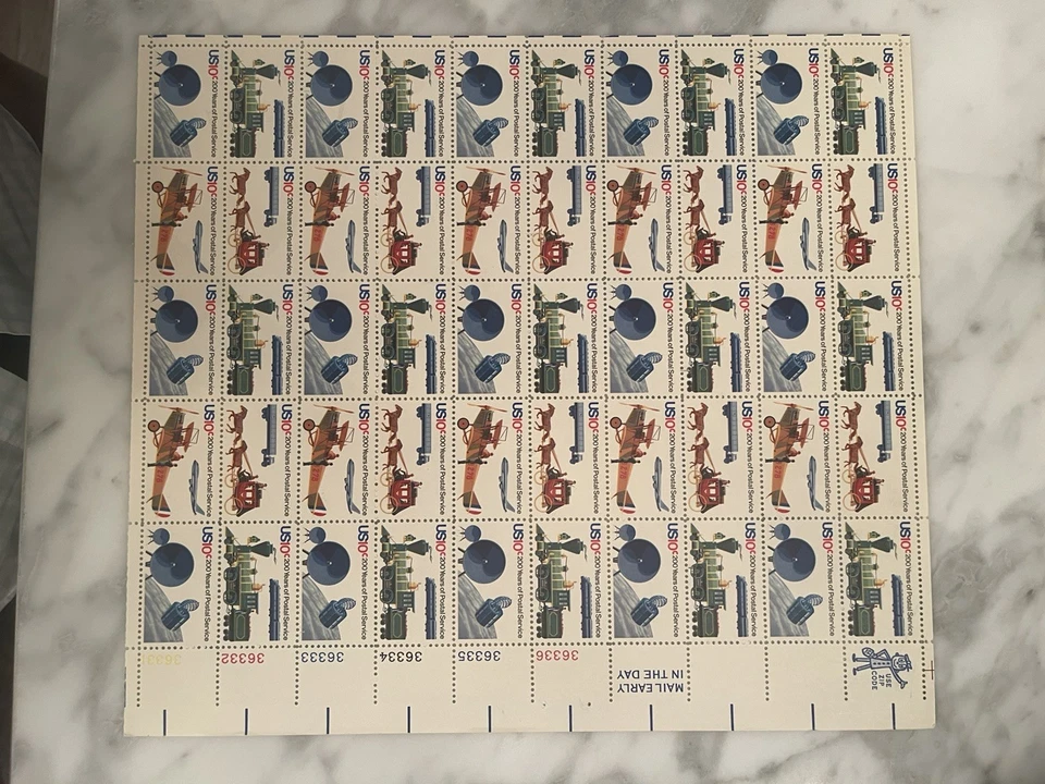 Scott #1572-72 Full Sheet 200 Years Postal Service Free Shipping Beautiful Item! - Image 1 of 1