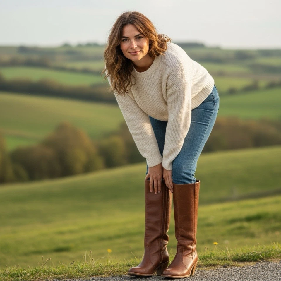 Botas Altas Frye Campus De Colección Cuero Marrón Whisky Talla 10 Hechas en EE. UU. Ver Fotos Foto 1 de 4