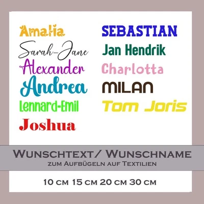 Bügelbild WUNSCHTEXT Flexfolie Name personalisiert zum Aufbügeln Applikation - Bild 1 von 4