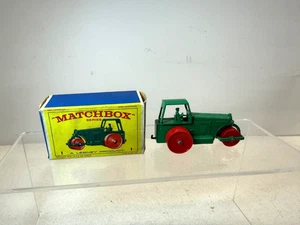MATCHBOX LESNEY #1 Diesel Stem Road Roller con scatola originale vintage - Foto 1 di 11