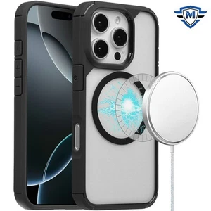 For iPhone 16 Pro 6.3in Case Magnetic Circle Premium Protection + Tempered Glass - Picture 1 of 6