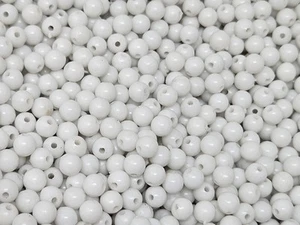 1,000 pcs Opaque Matte White Plastic 6mm Round Craft Jewelry Beads - Picture 1 of 2