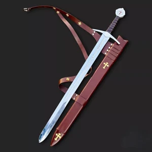 The Accolade Sword of the Knights Templar-Handmade Medieval Sword W+ Scabbard. - Picture 1 of 6