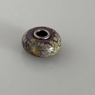 Trollbeads Flor Púrpura Mosaico Vidrio Cuentas Plata Esterlina Núcleo Dije 2C Foto 1 de 4