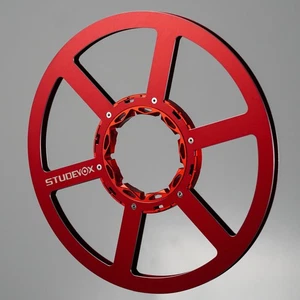 1X Studevox 10.5" Edge Polished Red Aluminium Tape Reel For Tape Recorders - Picture 1 of 8