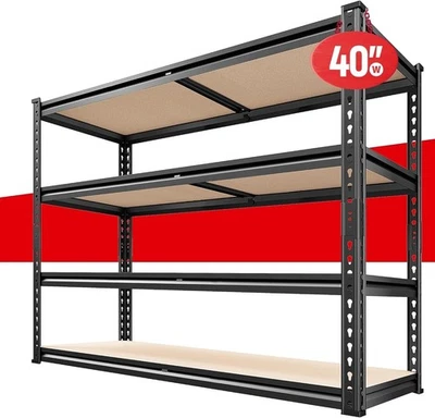 Garage Shelving 2000LBS Storage Shelves Heavy Duty Shelving 4 Tier Adjustable