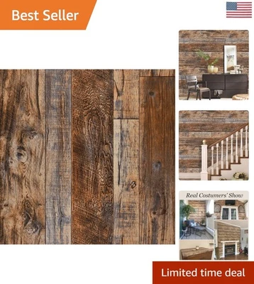 Papel pintado de madera vintage duradero - pelar y pegar 17,71" x 118" para cualquier superficie Foto 1 de 4
