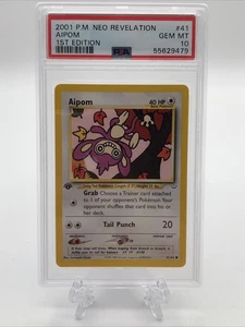Pokemon Aipom Neo Revelation 1st Edition PSA 10 Graded Trading Card - Picture 1 of 2