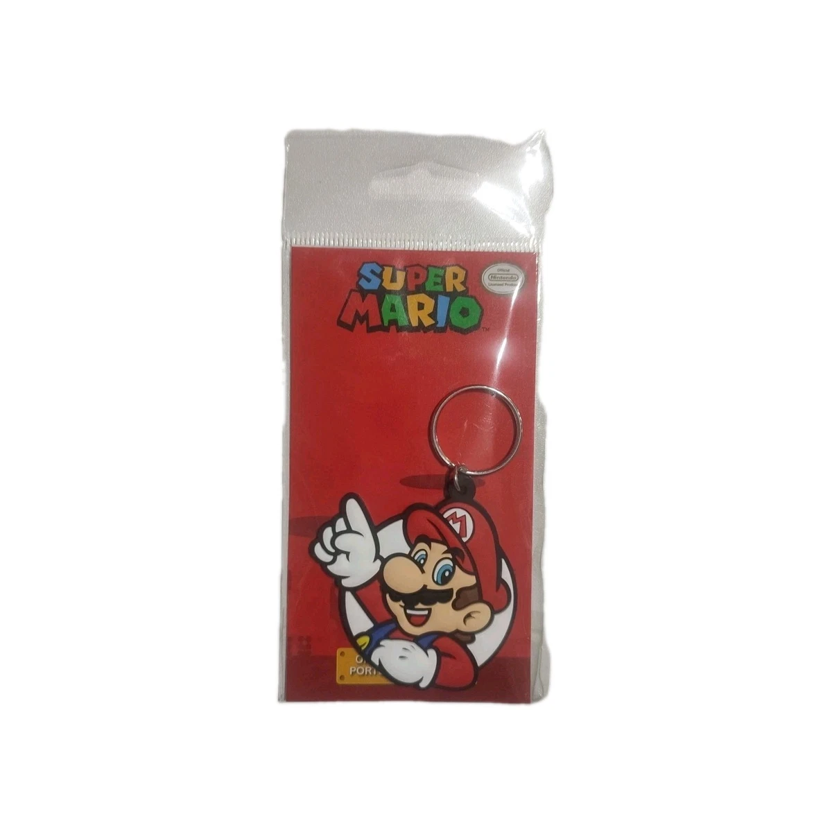 Aurabeam Portachiavi Ufficiale Super Mario: Fungo Rosso In Gomma Robusta, Accessorio Gaming Per Chiavi E Zaino