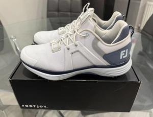FootJoy Hyperflex 2025 Mens Golf Shoes UK 7.5, White/Slate/Blue worn once + Box - Picture 1 of 13