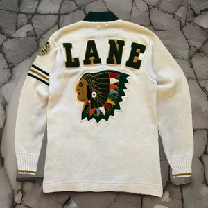 Vintage 1960s Lane Tech High School Chicago Letter Cardigan Sweater Letterman - Bild 1 von 22