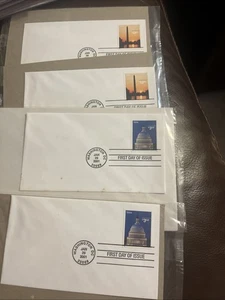4 Envelopes + Stamps: 2 US Capital 2WASHINGTON Monument FDC. 1st Day of Issue - Picture 1 of 3