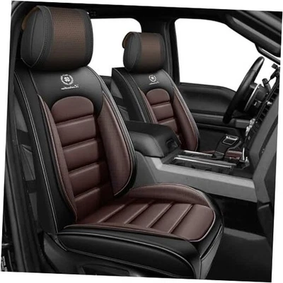 Full Set Car Seat Covers for GMC Sierra Standard 5 Seats Black&Coffee - Image 1 of 4