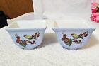 2 Chinese Cup/Bowl Dip Small Plant Pot Ming Dynasty Style Bird Floral Porcelain