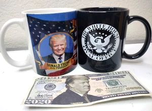 Donald Trump 45th President Inauguration Mugs 2017 Oval Office, MAGA 2020 Dollar - Picture 1 of 5