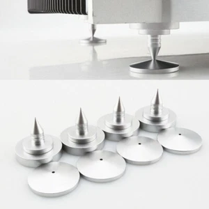 4pcs Stainless Steel Adjustable HiFi Speaker Amp Spike Isolation Feet Base Pads - Picture 1 of 12