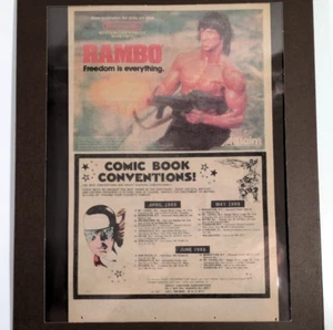 Rambo NES Ad & Comic Convention Schedule 1988 | Laminated Framed Art | Vintage - Picture 1 of 8