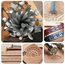 20PCS Leather Tools Working Saddle Making Set Carving Craft Stamps Punch DIY