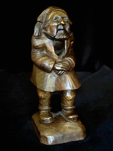 Awesome! Standing MAN CARVED NUTCRACKER Antique Swiss Black Forest Carved c.1890 - Picture 1 of 13