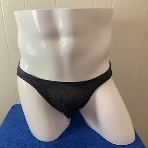 N2N Bodywear Men's Erotic Underwear Brief, M Gray/Black - Picture 1 of 6